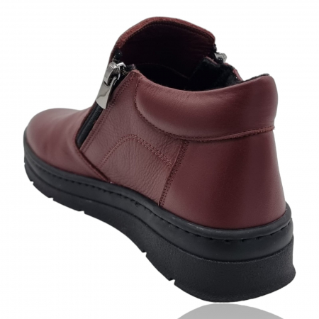Ghete Damă Casual Din Piele Naturală Bordo 8757 [3]