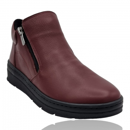 Ghete Damă Casual Din Piele Naturală Bordo 8757 [1]