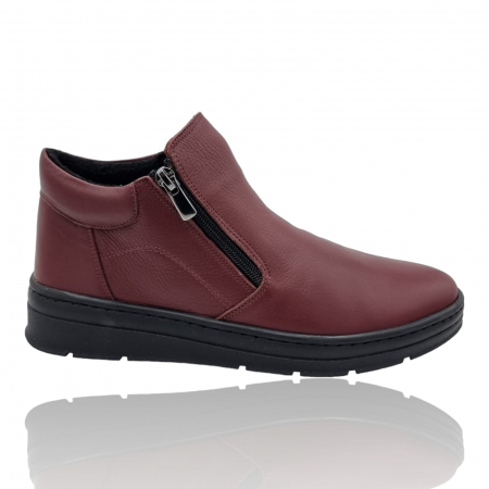 Ghete Damă Casual Din Piele Naturală Bordo 8757 [0]