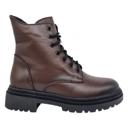 Ghete Casual Pentru Femei - Ghete Damă Casual Din Piele Naturală Maro 8787