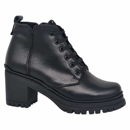 Ghete ,Botine ,Cizme - Ghete Damă Casual Din Piele Naturală Neagra 8530