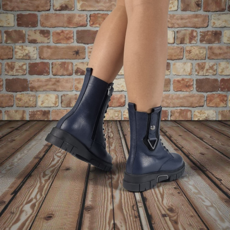 Ghete Damă Casual Din Piele Naturală Blue 30370 [10]