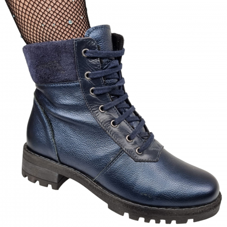 Ghete ,Botine ,Cizme - Ghete Damă Casual Din Piele Naturală Blue 8531