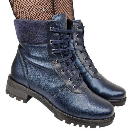 Ghete Damă Casual Din Piele Naturală Blue 8531 [2]