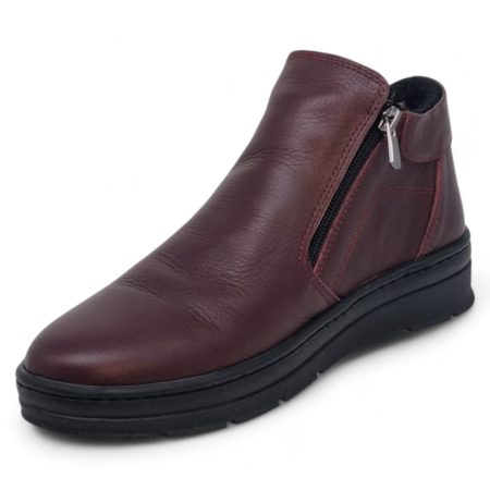 Ghete Damă Casual Din Piele Naturală Bordo 30325 [2]