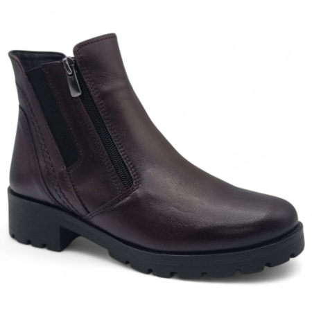 Ghete Damă Casual Din Piele Naturală Bordo 30238 [1]