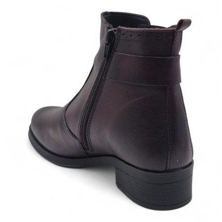 Ghete Damă Casual Din Piele Naturală Bordo 30240 [3]