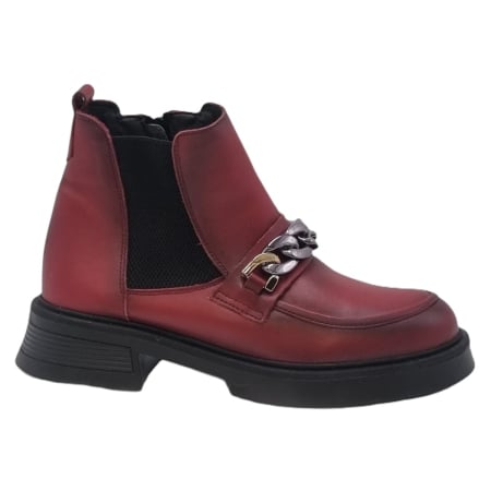 Femei - Ghete Damă Casual Din Piele Naturală Bordo Lac 30429