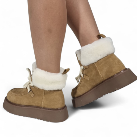 Ghete Damă Casual Din Piele Naturală Coniac 30382 [10]