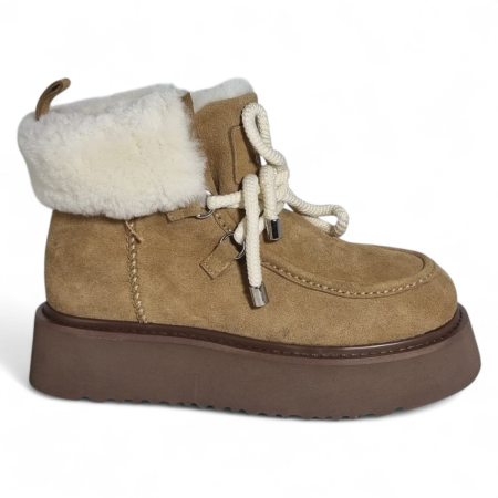 Femei - Ghete Damă Casual Din Piele Naturală Coniac 30382