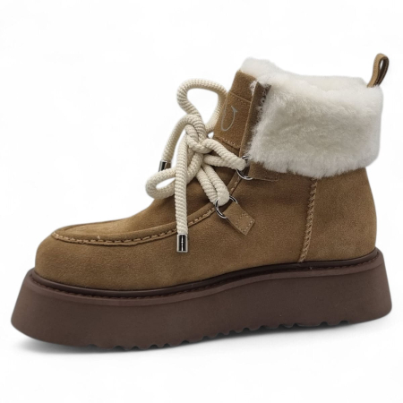 Ghete Damă Casual Din Piele Naturală Coniac 30382 [2]