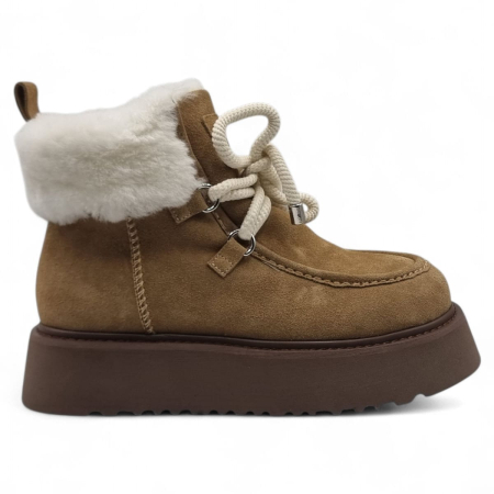 Femei - Ghete Damă Casual Din Piele Naturală Coniac 8786