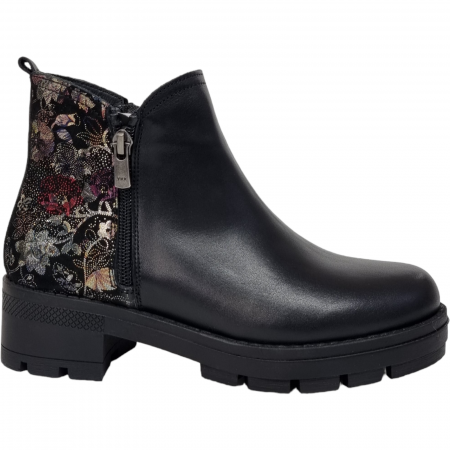 Ghete Casual Pentru Femei - Ghete Damă Casual Din Piele Naturală Neagră 8548