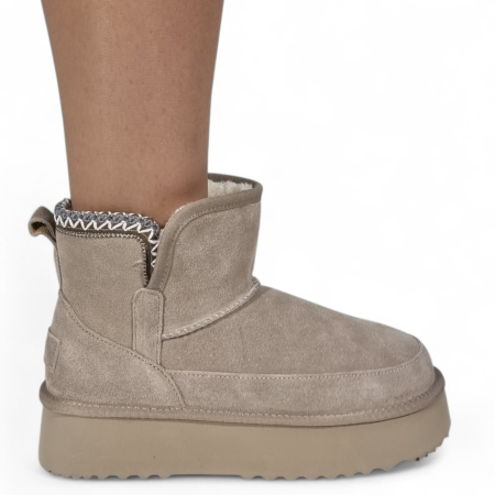 Ghete Damă Casual Din Piele Naturală Gri 30380 [6]