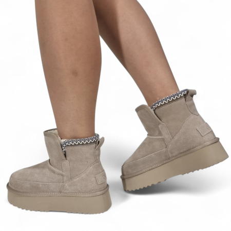 Ghete Damă Casual Din Piele Naturală Gri 30380 [11]