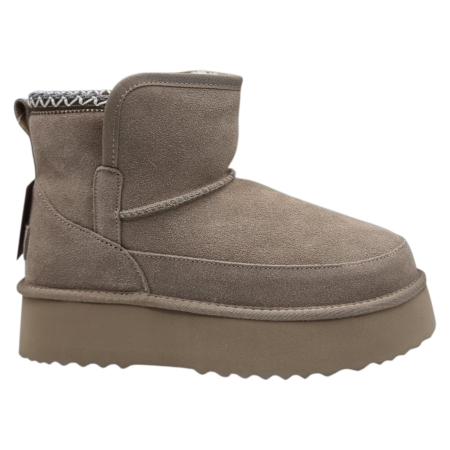 Femei - Ghete Damă Casual Din Piele Naturală Gri 8785