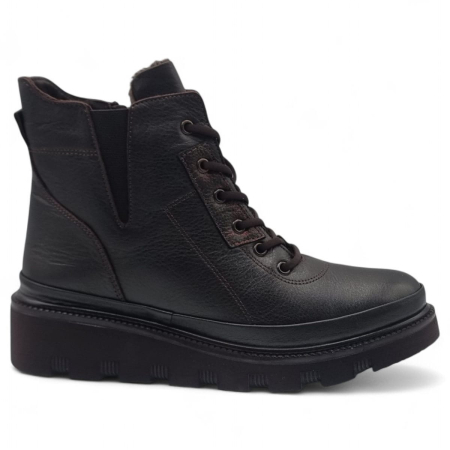 Femei - Ghete Damă Casual Din Piele Naturală Kafe  8804