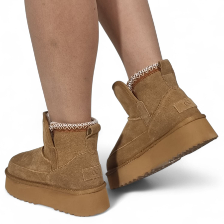 Ghete Damă Casual Din Piele Naturală Maro 30381 [12]