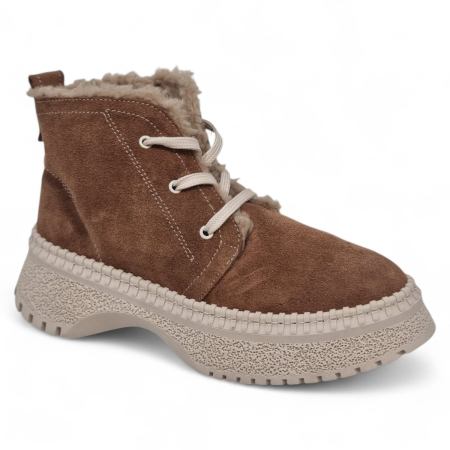 Ghete Damă Casual Din Piele Naturală Maro Vel 30327 [1]