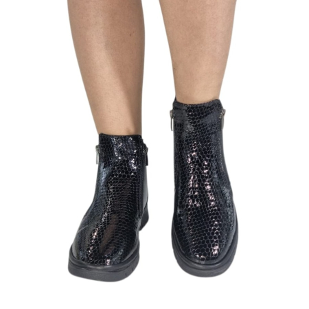 Ghete Damă Casual Din Piele Naturală Neagră 30314 [9]