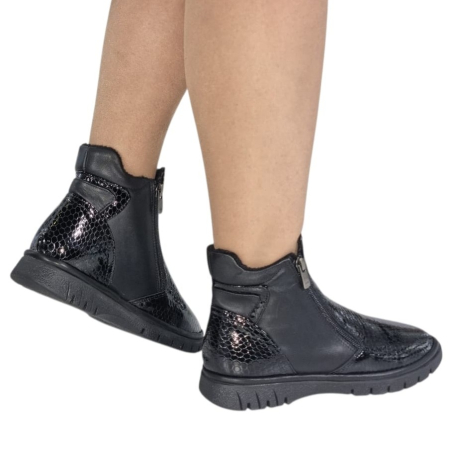 Ghete Damă Casual Din Piele Naturală Neagră 30314 [10]
