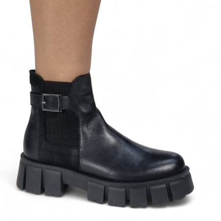 Ghete Damă Casual Din Piele Naturală Neagră 30335 [6]