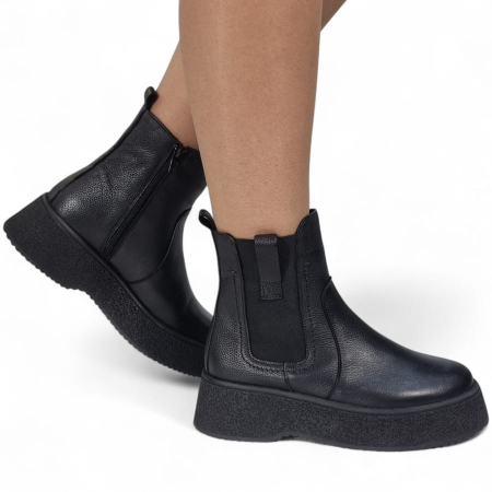 Ghete Damă Casual Din Piele Naturală Neagră 30339 [9]