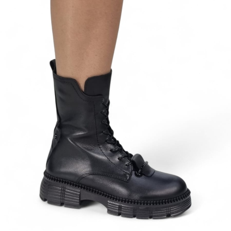 Ghete Damă Casual Din Piele Naturală Neagră 30373 [8]