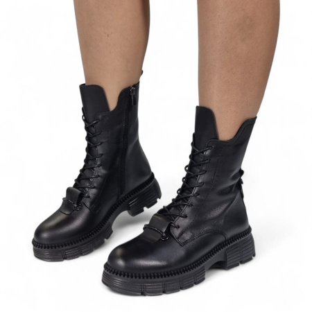 Ghete Damă Casual Din Piele Naturală Neagră 30373 [9]
