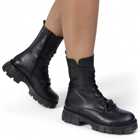 Ghete Damă Casual Din Piele Naturală Neagră 30373 [12]