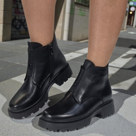 Ghete Damă Casual Din Piele Naturală Neagră 30392 [11]