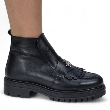 Ghete Damă Casual Din Piele Naturală Neagră 30393 [8]