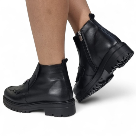 Ghete Damă Casual Din Piele Naturală Neagră 30393 [11]