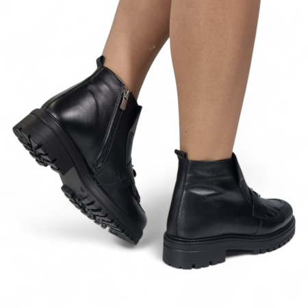 Ghete Damă Casual Din Piele Naturală Neagră 30393 [12]