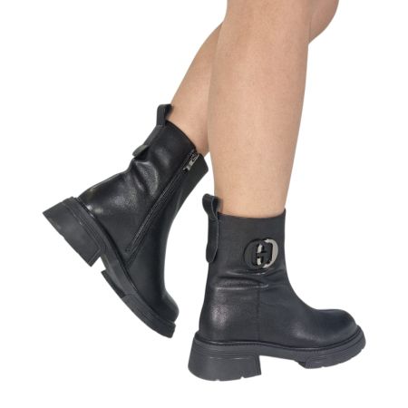 Ghete Damă Casual Din Piele Naturală Neagră  30399 [9]