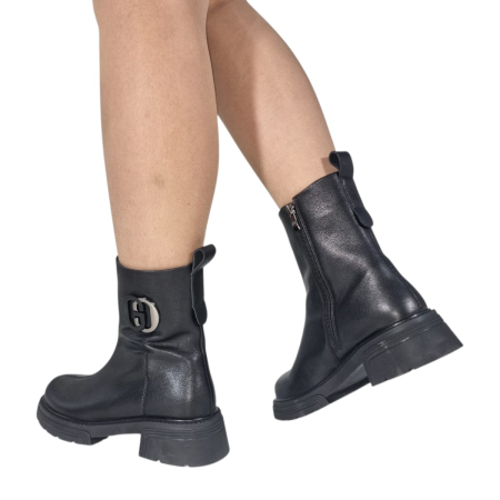 Ghete Damă Casual Din Piele Naturală Neagră  30399 [10]