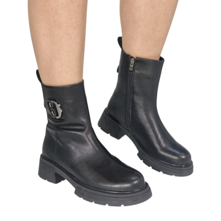 Ghete Damă Casual Din Piele Naturală Neagră  30399 [8]