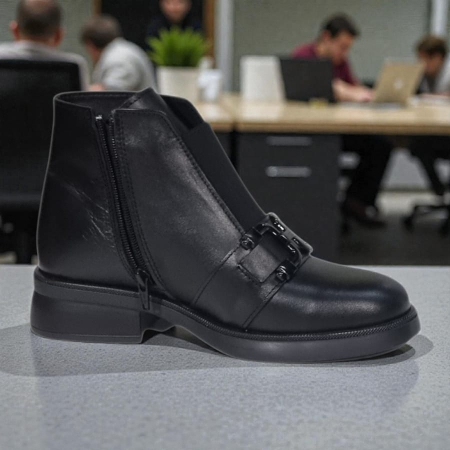 Ghete Damă Casual Din Piele Naturală Neagră 30401 [11]