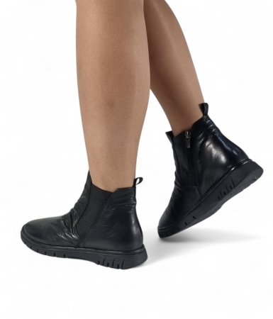 Ghete Damă Casual Din Piele Naturală Neagră 30405 [1]