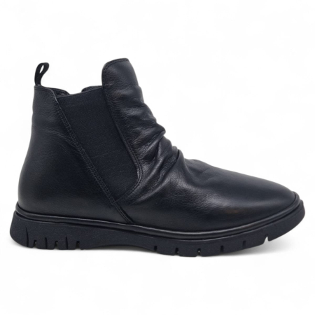 Ghete Casual Pentru Femei - Ghete Damă Casual Din Piele Naturală Neagră 30405