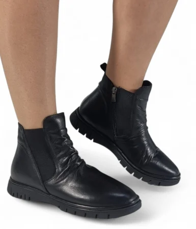 Ghete Damă Casual Din Piele Naturală Neagră 30405 [6]