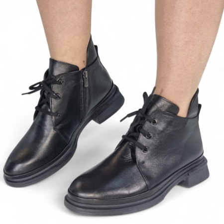 Ghete Damă Casual Din Piele Naturală Neagră 30406 [1]