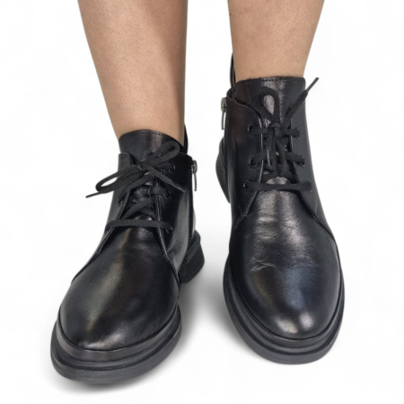 Ghete Damă Casual Din Piele Naturală Neagră 30406 [2]