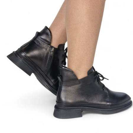 Ghete Damă Casual Din Piele Naturală Neagră 30406 [4]