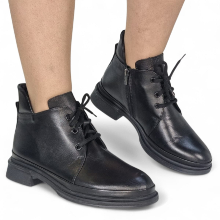 Ghete Damă Casual Din Piele Naturală Neagră 30406 [5]