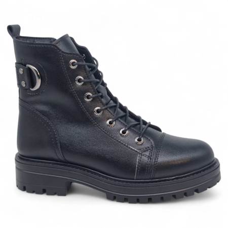 Femei - Ghete Damă Casual Din Piele Naturală Neagră 30416