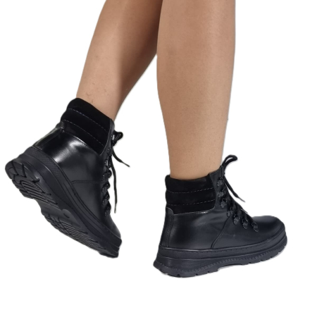 Ghete Damă Casual Din Piele Naturală Neagră 30417 [12]