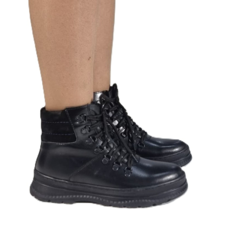 Ghete Damă Casual Din Piele Naturală Neagră 30417 [9]