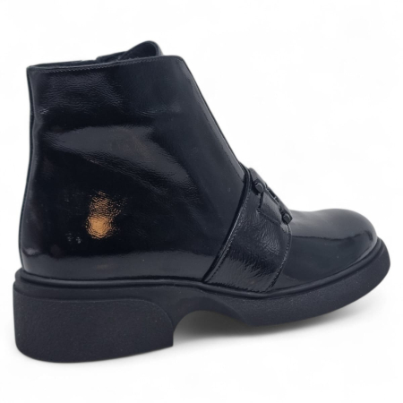 Ghete Damă Casual Din Piele Naturală Negru Lac 30419 [2]