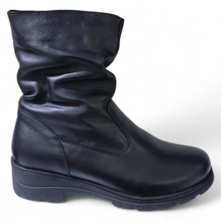 Femei - Ghete Damă Casual Din Piele Naturală Neagră 30422